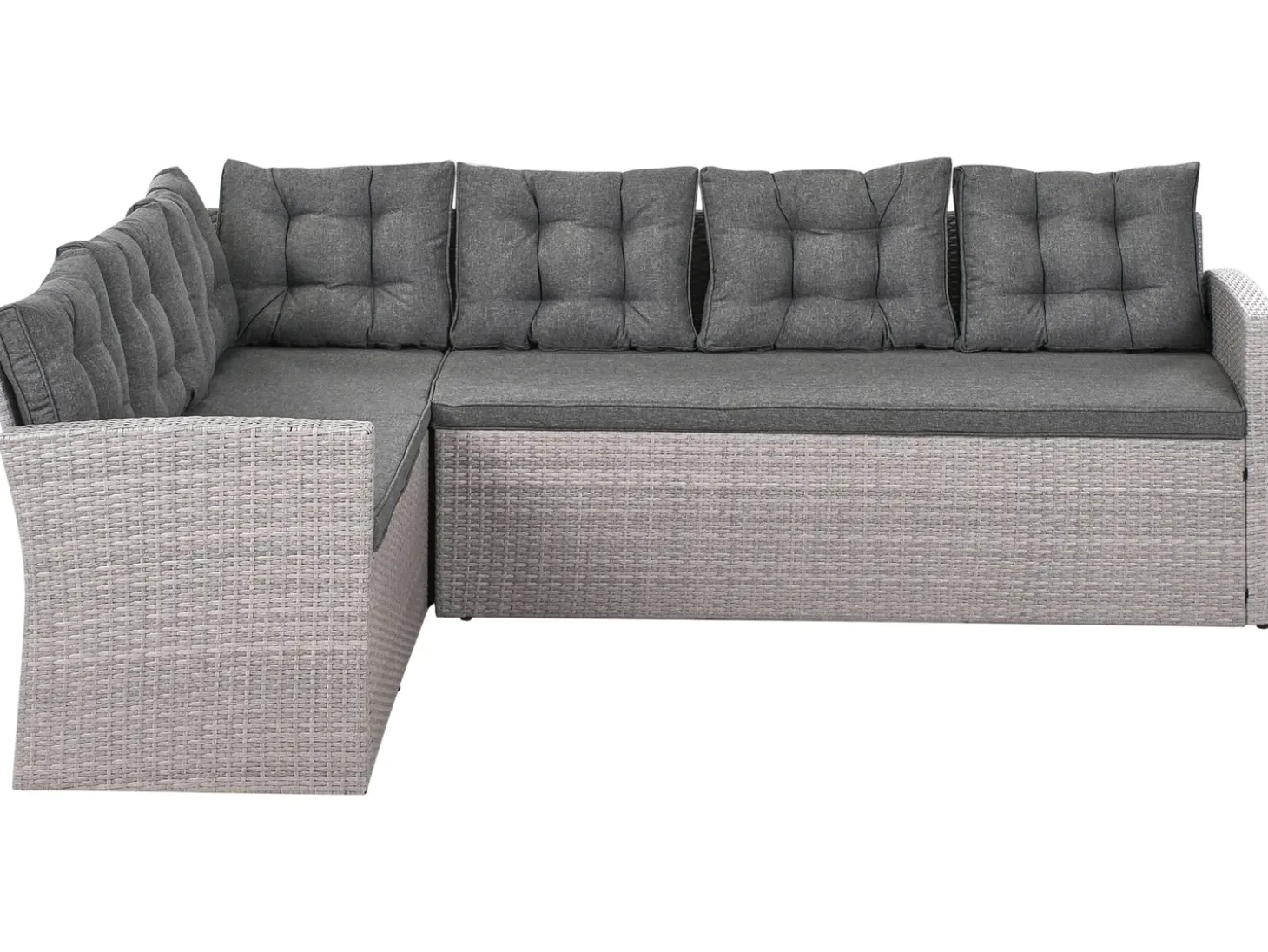 VITERBO 8 personers Have-hjørnesofa Grå PE-rattan