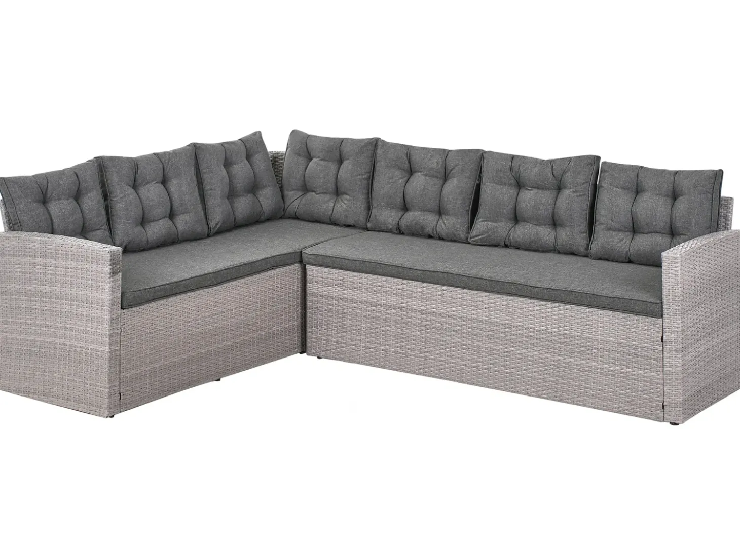 VITERBO 8 personers Have-hjørnesofa Grå PE-rattan
