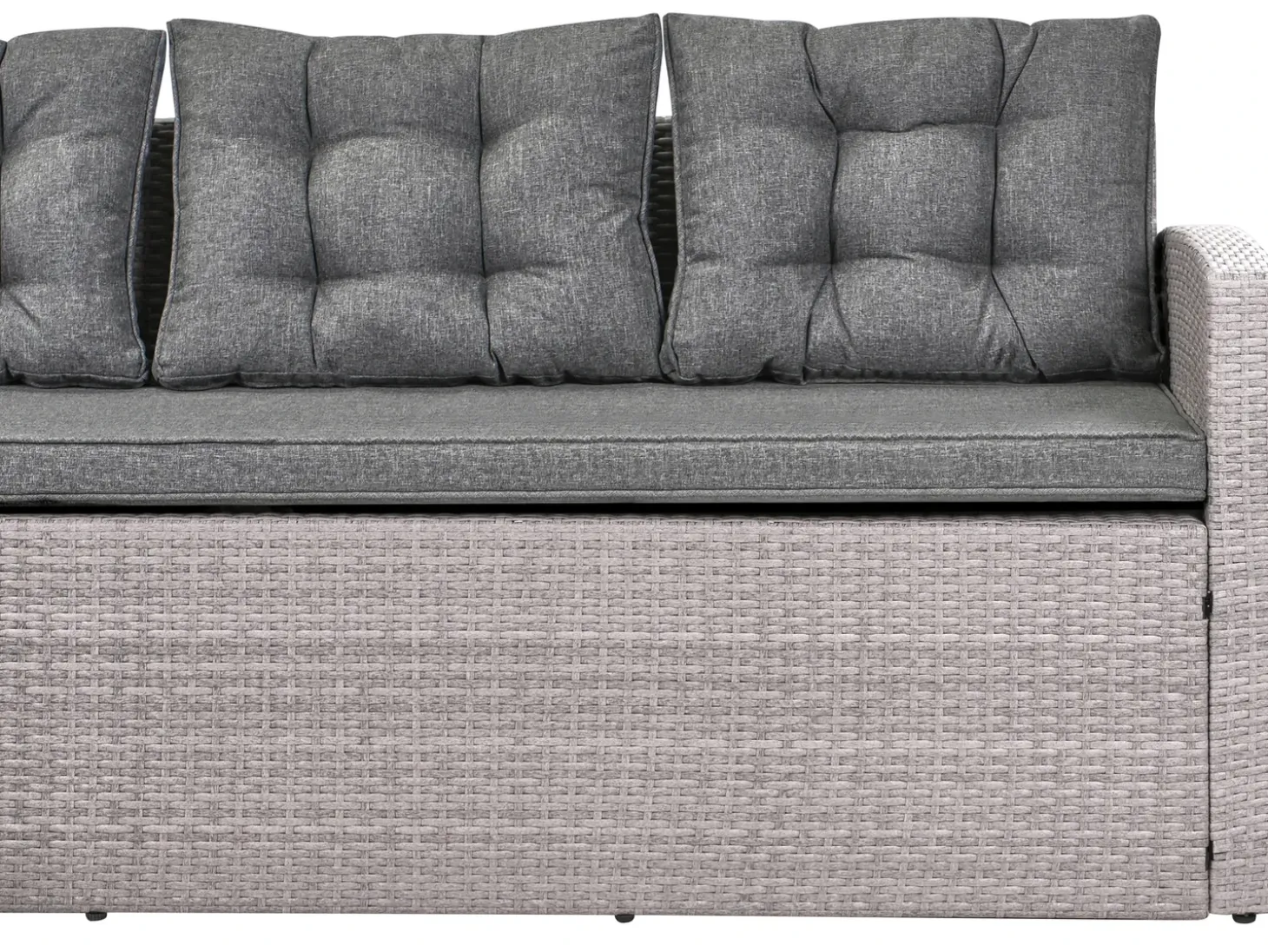 VITERBO 8 personers Have-hjørnesofa Grå PE-rattan