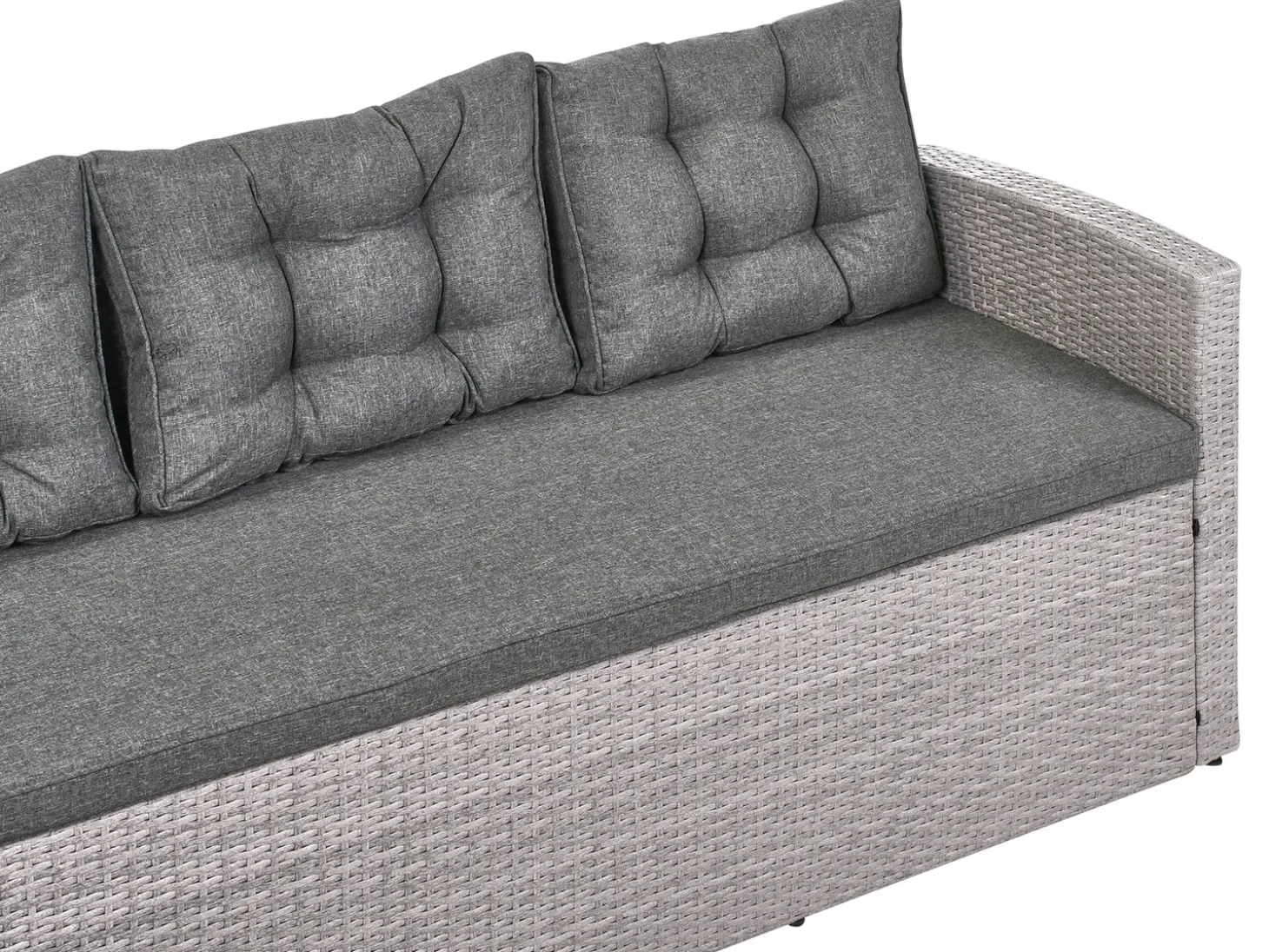 VITERBO 8 personers Loungesæt med bord Grå PE-rattan med puder