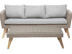 VITTORIA 5 personers Loungesæt med bord Grå PE-rattan