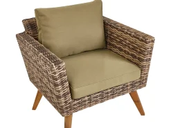 VITTORIA XL 5 personers Loungesæt med bord Olivengrøn PE-rattan