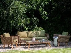 VITTORIA XL 5 personers Loungesæt med bord Olivengrøn PE-rattan