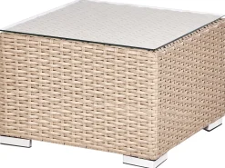 XXL 8 personers Loungesæt med bord Højrevendt Sand Beige PE-rattan