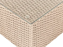 XXL 8 personers Loungesæt med bord Højrevendt Sand Beige PE-rattan